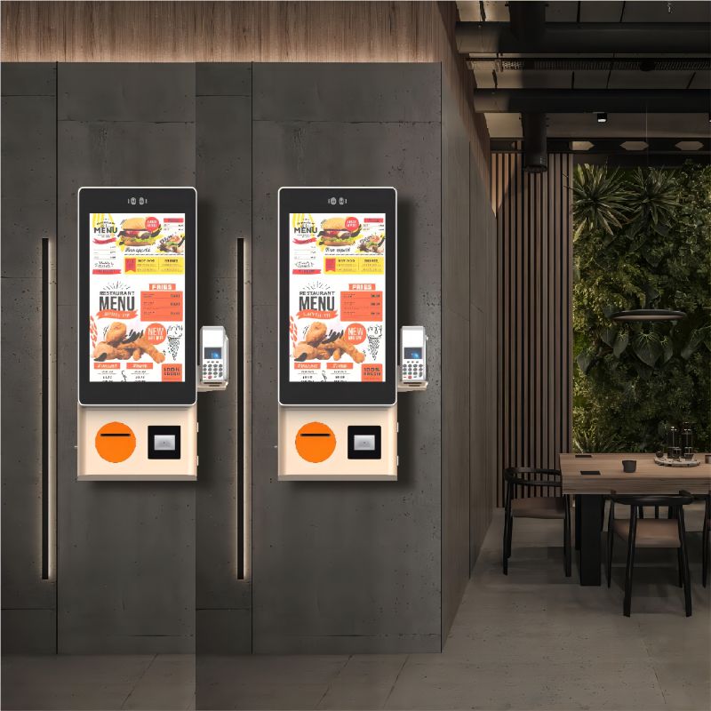 24 inch Durable & Reliable Restaurant Self Ordering Kiosk Pos System Cash Acceptor Machine For Fast Food