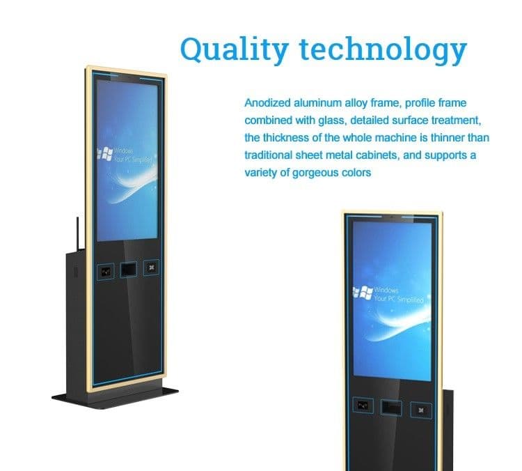42 Inch IR Touch Screen Cinema Ticket Kiosk Back LED Light Advertising Panel Contactless NFC RFID Card Payments