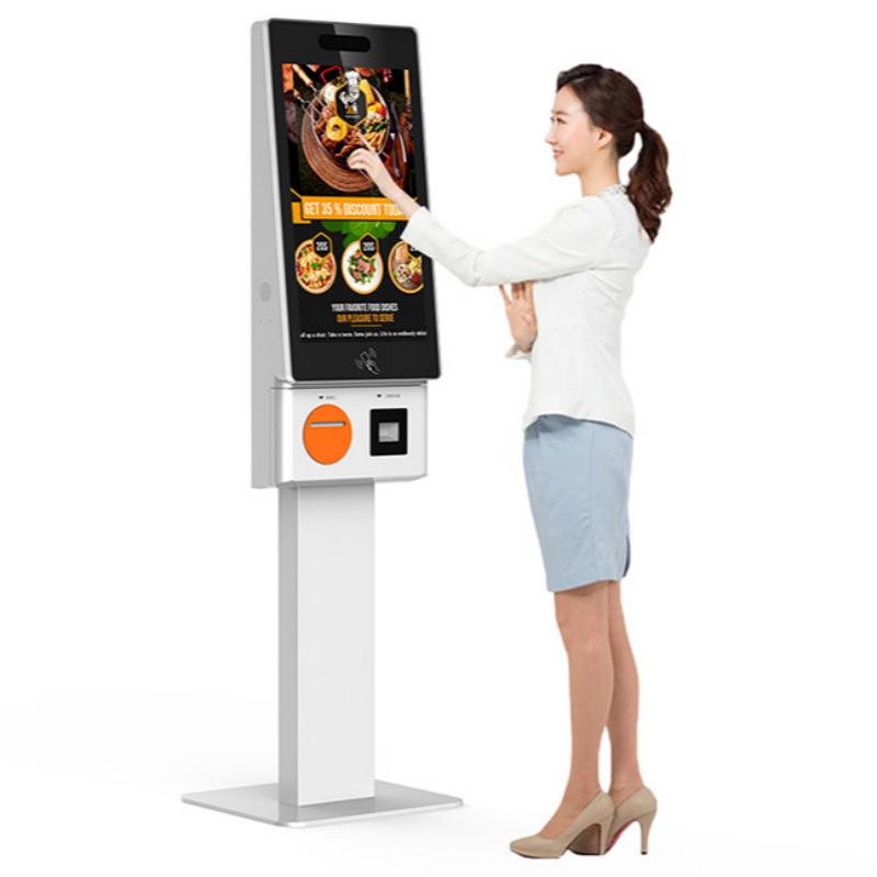 Fast Efficient Self Ordering Kiosk with 21.5 Inch HD Touch Screen QR Scanner and Credit Card Payment